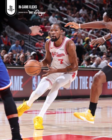 杜兰特27+6+8火箭击败尼克斯3连胜，唐斯22+8布伦森仅12分